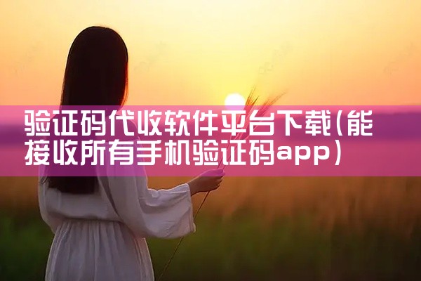 验证码代收软件平台下载