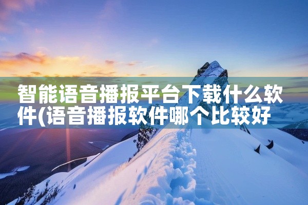 智能语音播报平台下载什么软件